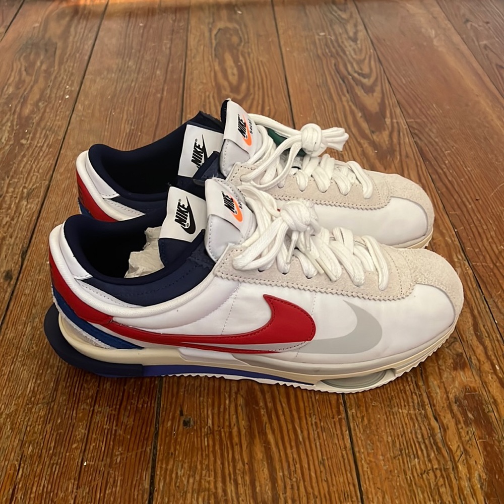 Nike Zoom Cortez SP sacai White University Red Blue (Size 11.5)